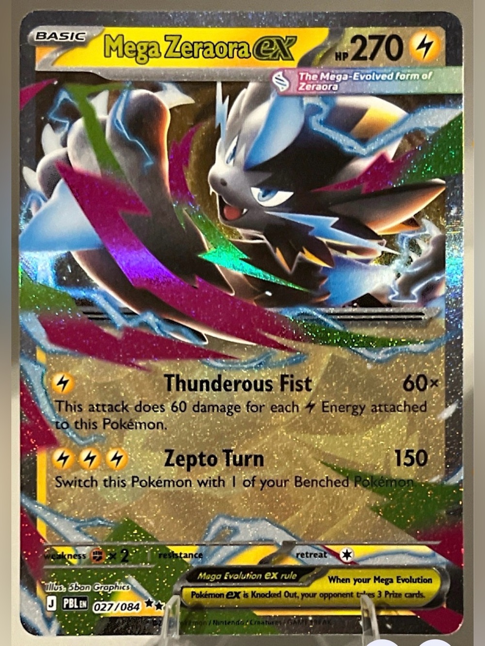 Pokémon TCG: Pitch Black - MEGA ZERAORA EX 027/084 NM